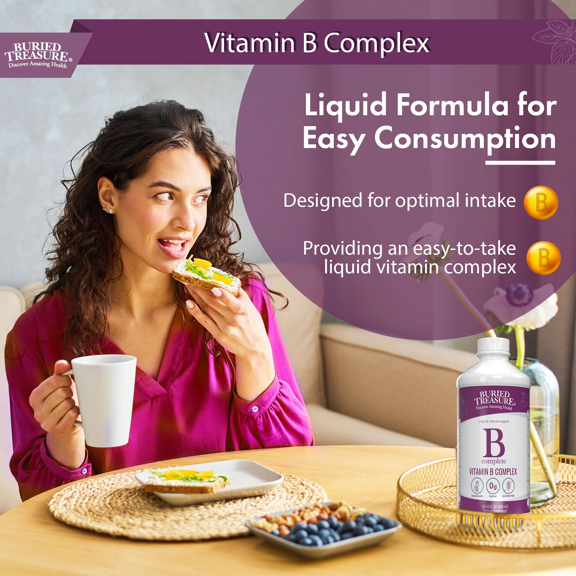 B Complex–Complete Daily B Vitamin Supplement, 16 fl oz - Image 4