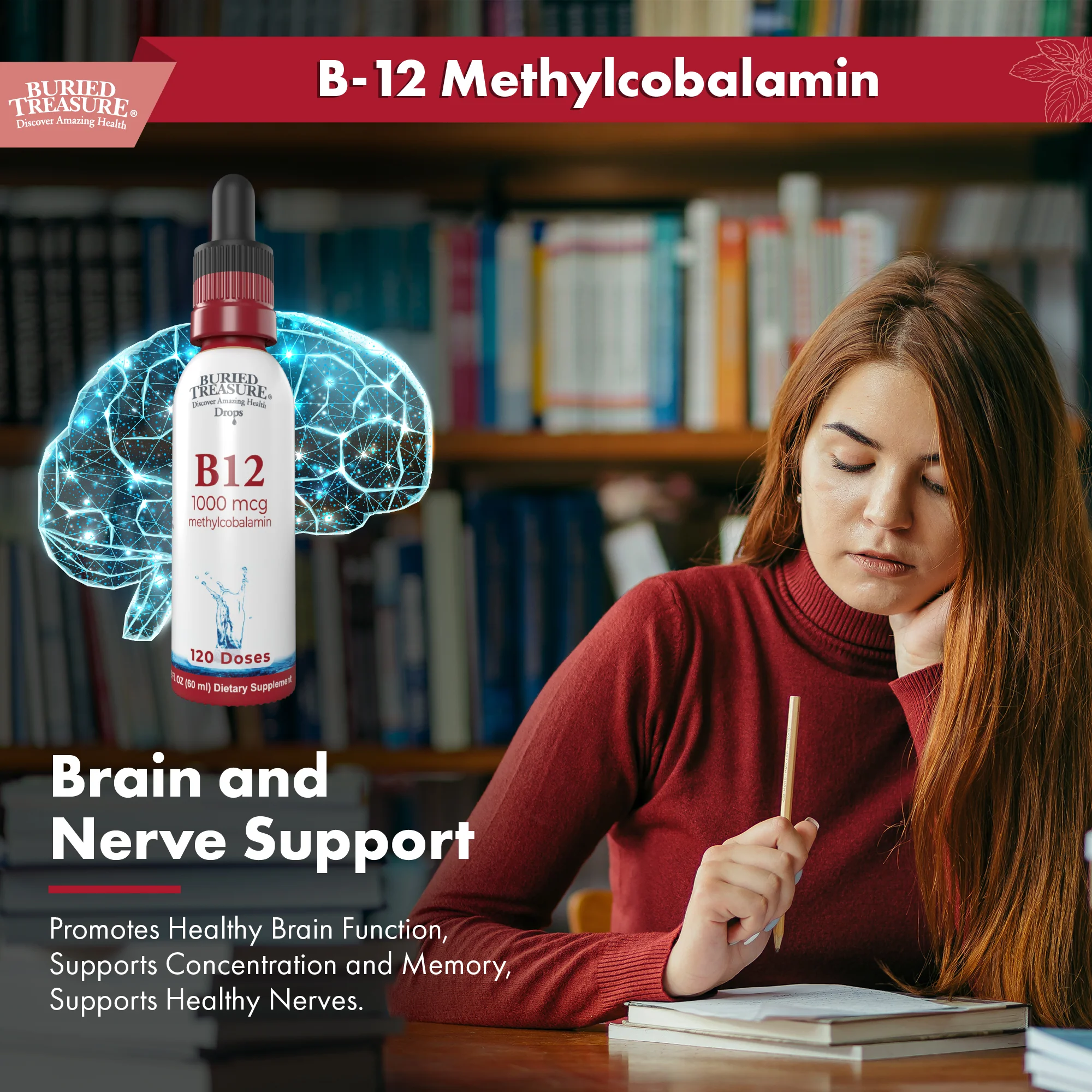 Buried Treasure Vitamin B12 Drops – Liquid Supplement with Vegetarian-Friendly Formula for Daily Nutrition and Wellness - Image 6