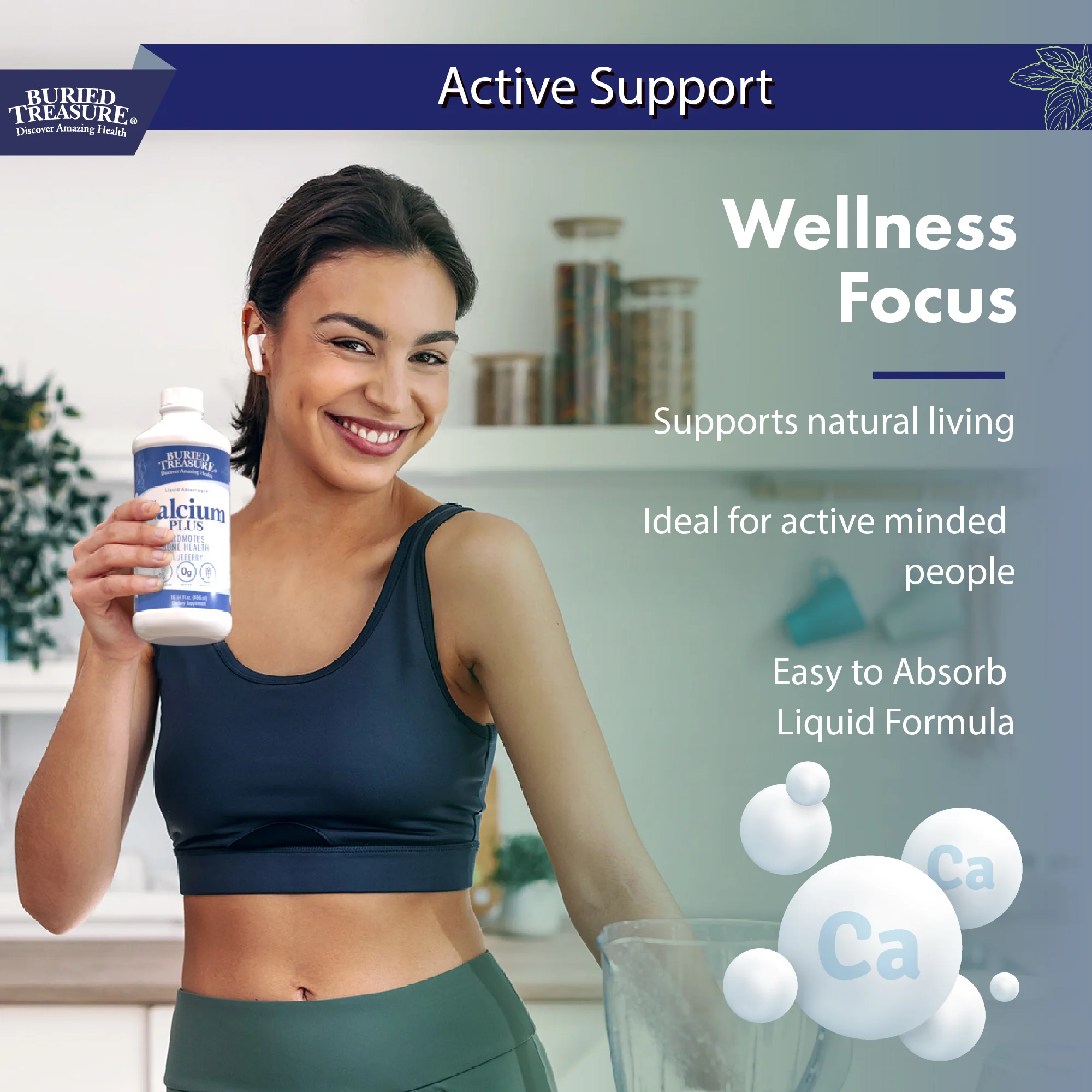 Calcium Plus – Blueberry Liquid Supplement with Calcium Citrate, Vitamin D, Magnesium & Zinc | 16 oz | No Sugar | Clean-Label Formula - Image 5