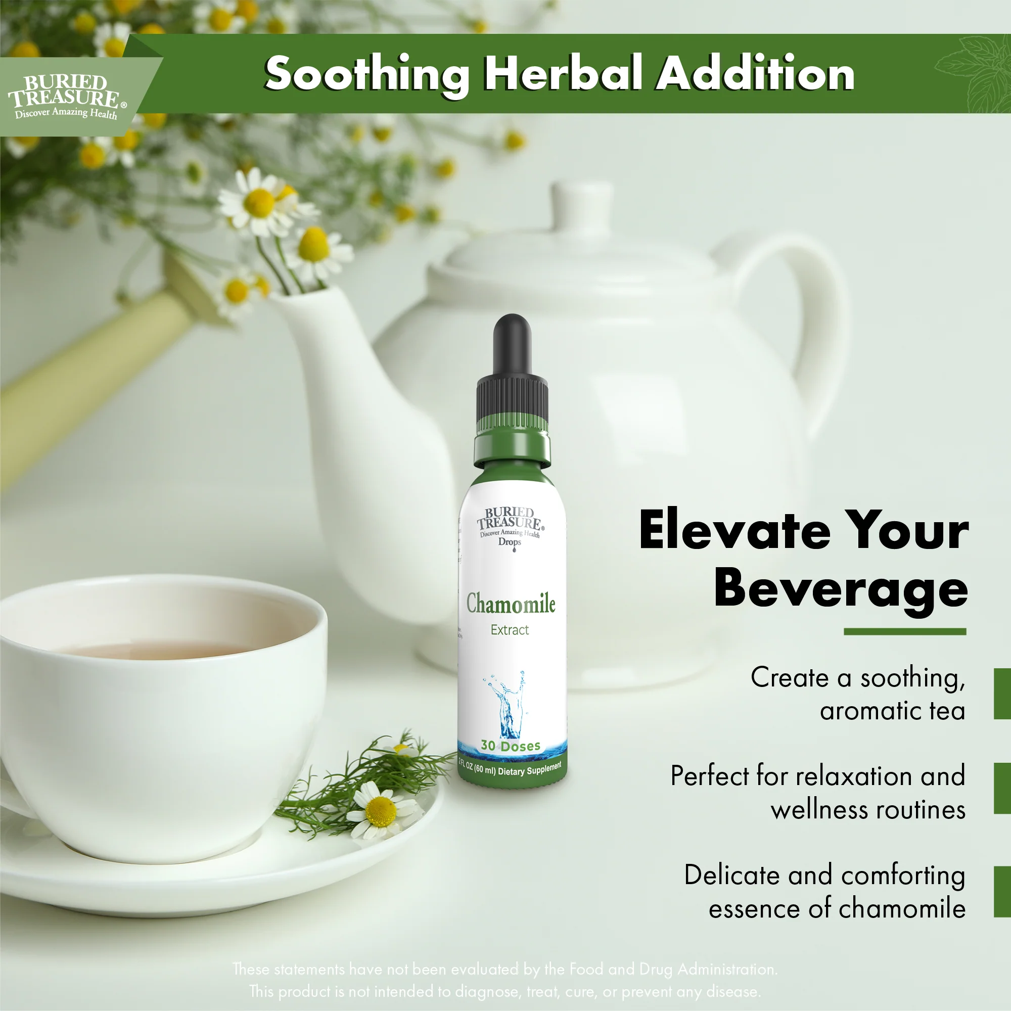 Buried Treasure Liquid Nutrients Chamomile Extract Drops, Alcohol-Free, 2 oz (30 Servings) - Image 4