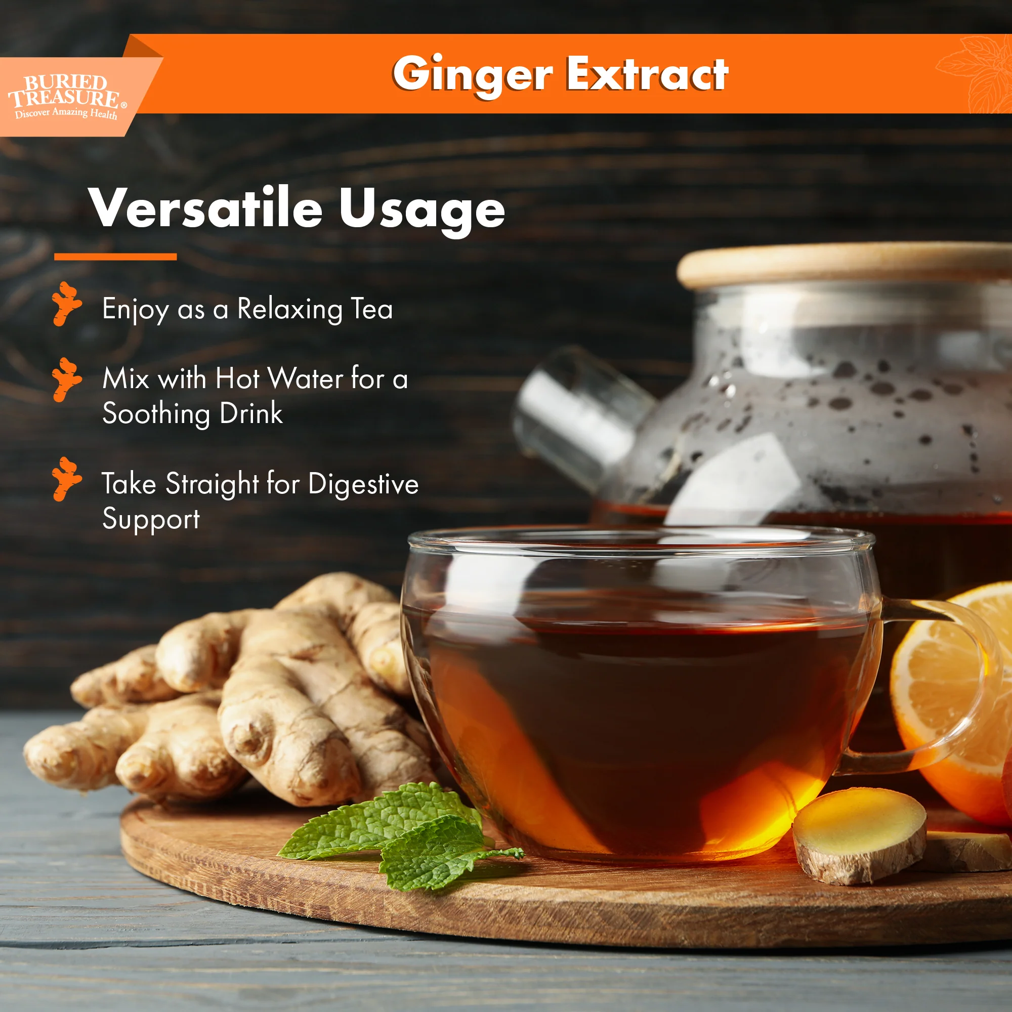 Buried Treasure Liquid Nutrients Organic Ginger Digestive Drops 30 Servings - Image 5