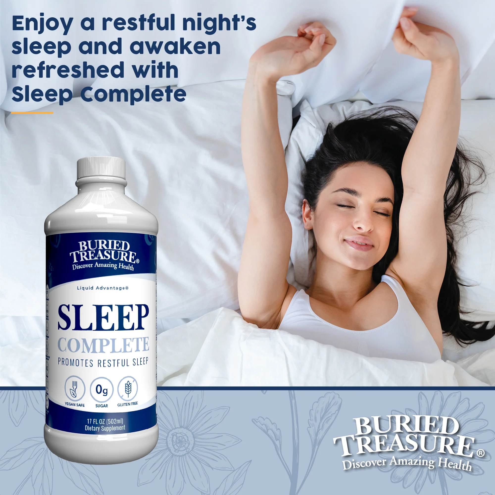 Sleep Complete – Liquid Supplement with Melatonin, 0g Sugar, 16 Servings - Image 5