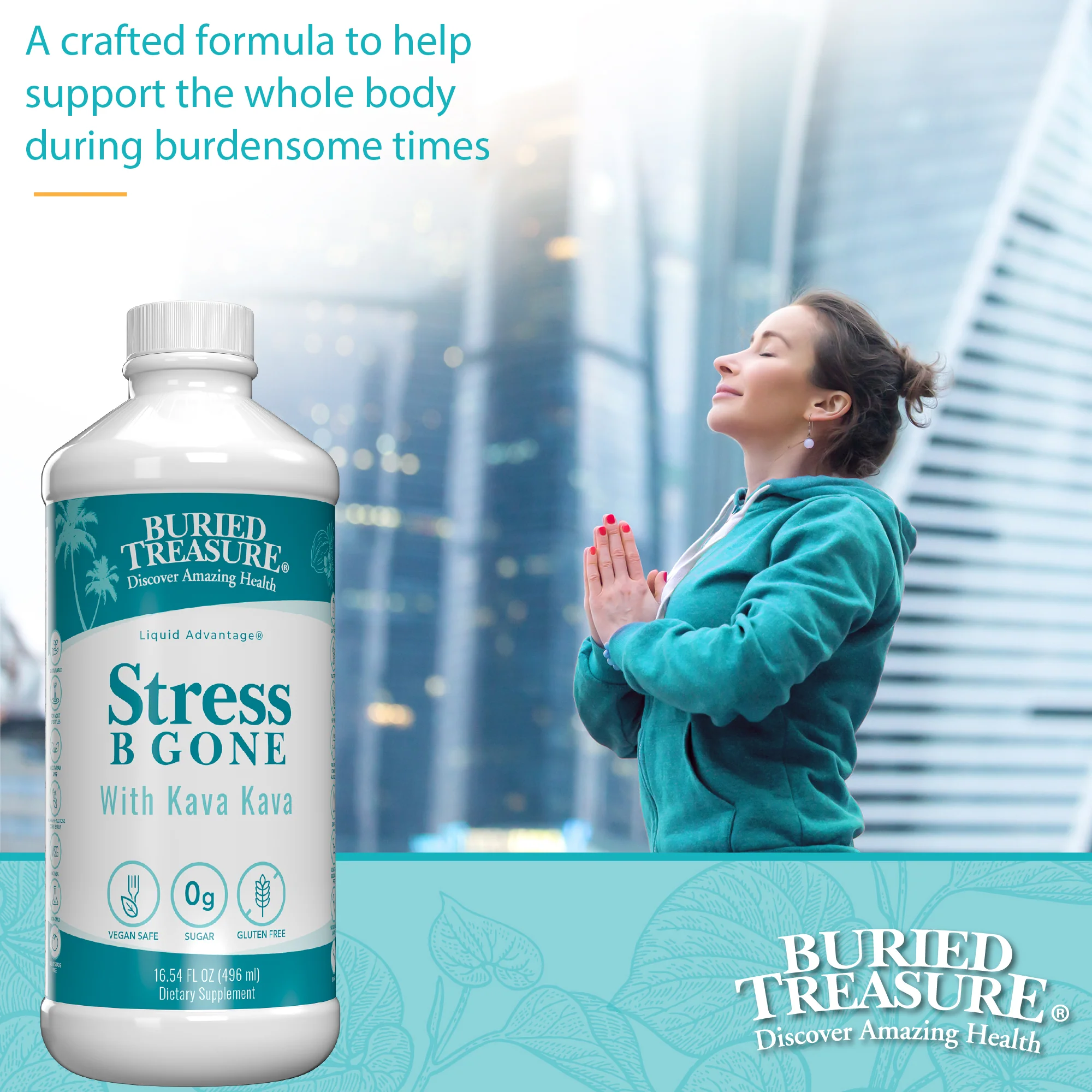 Stress B Gone Liquid Supplement, with B-Complex Vitamins & Herbal Blend, 16 servings - Image 4