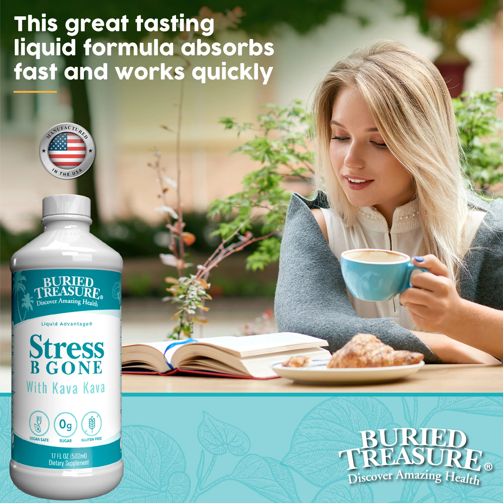 Stress B Gone Liquid Supplement, with B-Complex Vitamins & Herbal Blend, 16 servings - Image 5